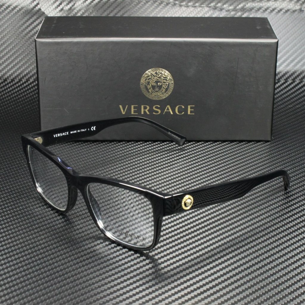 Versace Black Gold Emblem 55mm Mens Eyegla
